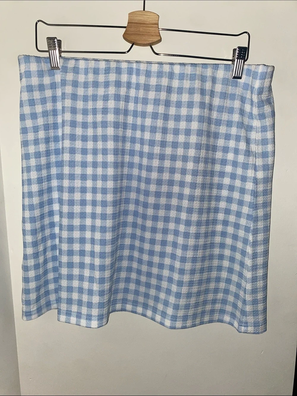 Vero Moda Blue and White Gingham Mini Skirt - Picture 2 of 7